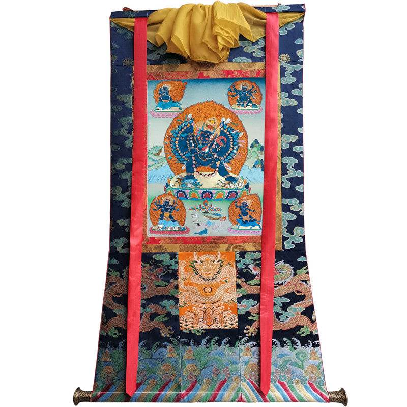 Yamantaka / Guhyasamaja Thangka Karma Kagyu - Tibetan thangka painting, size reference