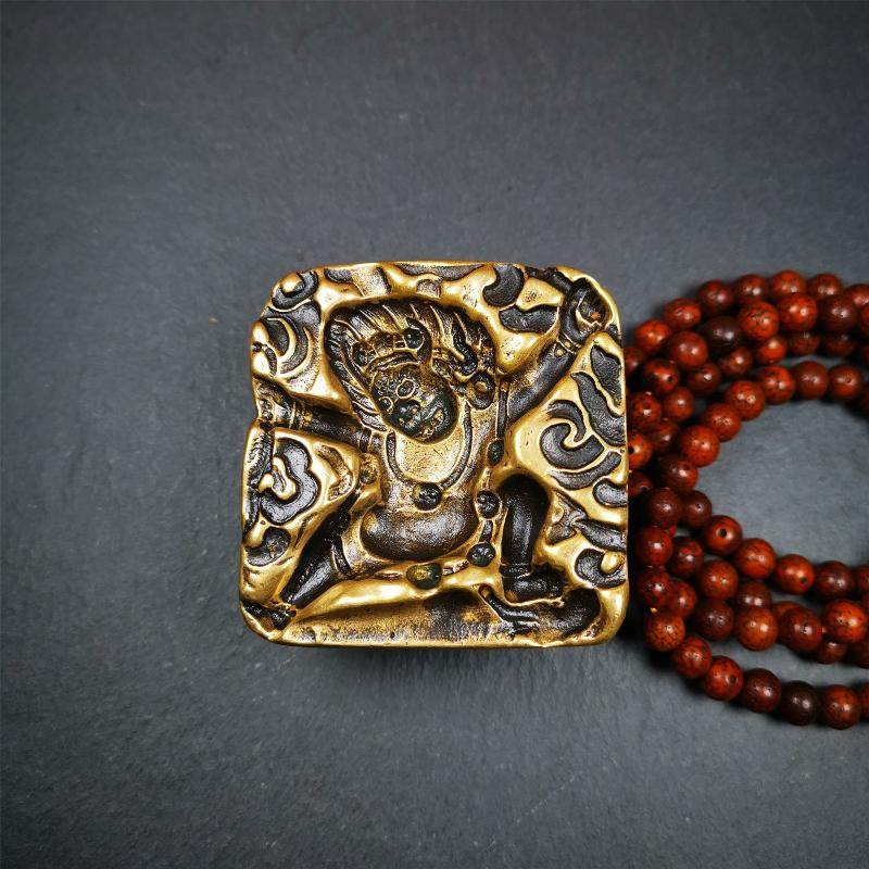 Old Vajrapani Tsa Tsa Mold 2.36“ - Tibetan tsa tsa mold, front view