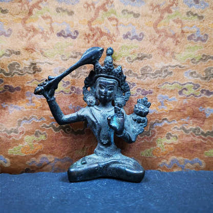 Manjusri 2.87" - Tibetan Buddhist statue, front view