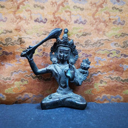 Manjusri 2.87" - Tibetan Buddhist statue, front view