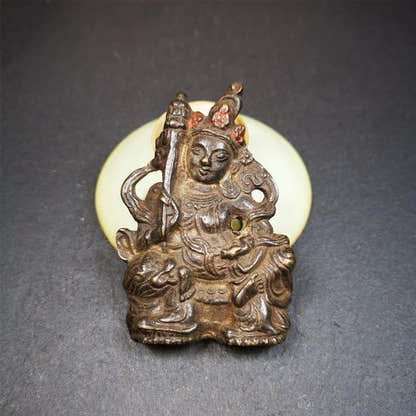 Vaisravana 3.0" - Tibetan Buddhist statue, front view