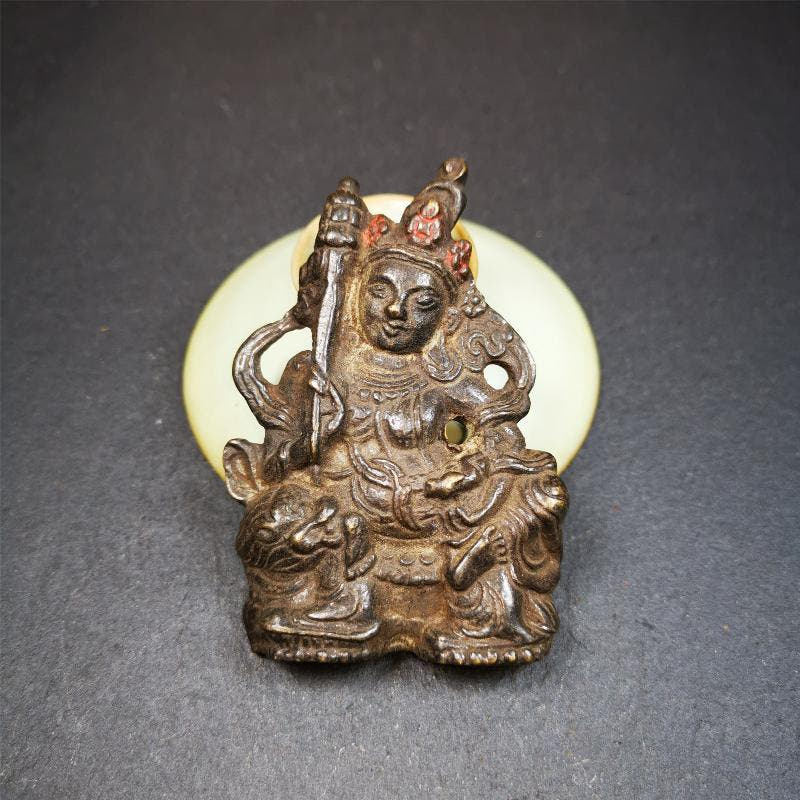 Vaisravana 3.0" - Tibetan Buddhist statue, front view