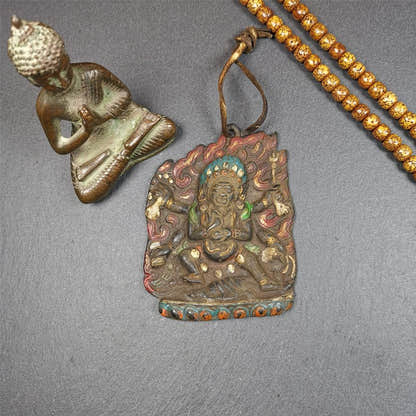Mahakala Buddha Statue 3.55" - Tibetan Buddhist statue, view 7