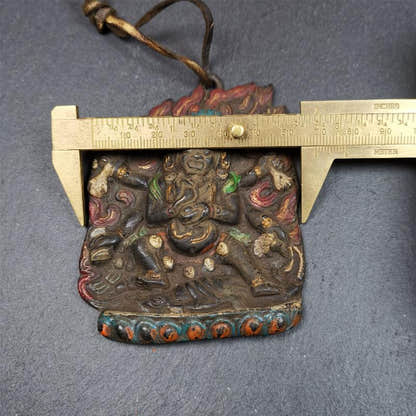 Mahakala Buddha Statue 3.55" - Tibetan Buddhist statue, view 9
