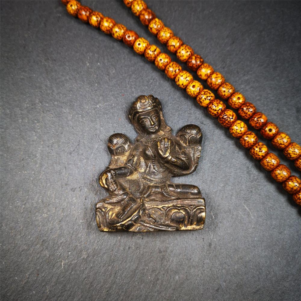Green Tara 2.44" - Tibetan Buddhist statue, close-up detail
