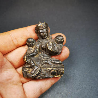 Green Tara 2.44" - Tibetan Buddhist statue, view 9