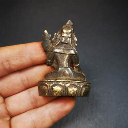 Green Tara 2.28" - Tibetan Buddhist statue, view 8