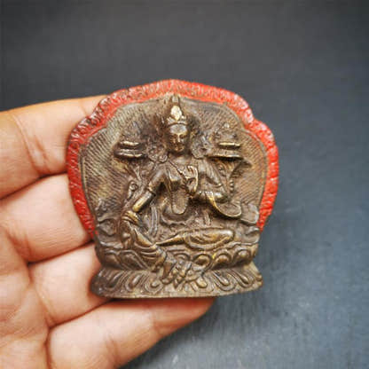 Green Tara Statue 2.16" - Tibetan Buddhist statue, view 7