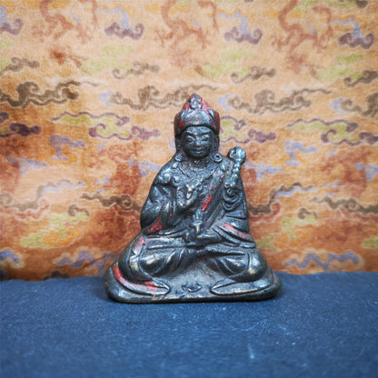 This Guru Rinpoche Statue about 60 years old,it was collected from Samye Monastray, the first monastery in Tibet,and important Nyingma monsatery. It's an old-fashioned Padmasambhava,made of copper and painted with mineral pigments,and,Padmasambhava is viewed as a central figure in the transmission of Buddhism to Tibet.