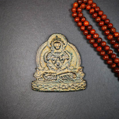 Amitayus Statue 3.1" - Tibetan Buddhist statue, view 7