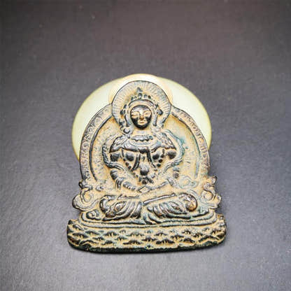 Amitayus Statue 3.1" - Tibetan Buddhist statue, front view