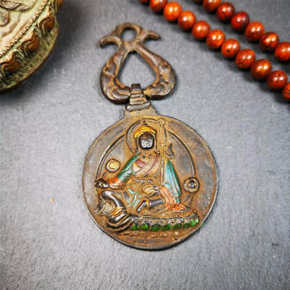 Guru Rinpoche Melong 1.89" - Tibetan Buddhist art, front view