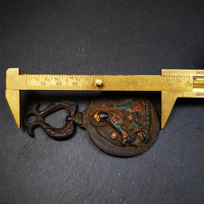 Guru Rinpoche Melong 1.89" - Tibetan Buddhist art, size reference