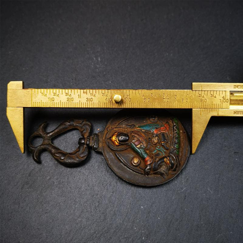 Guru Rinpoche Melong 1.89" - Tibetan Buddhist art, size reference