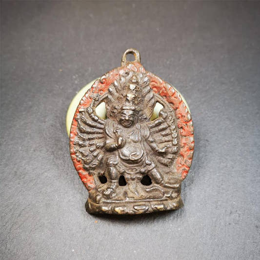 Yamantaka,Vajrabhairava Statue 3.46" - Tibetan Buddhist statue, front view