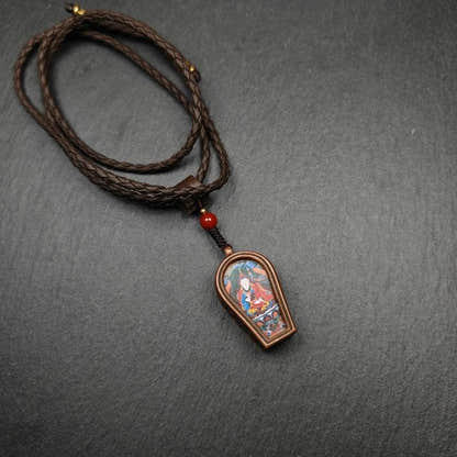 Guru Rinpoche Gau Shrine, Altar Amulet Pendant - Tibetan Buddhist amulet, front view