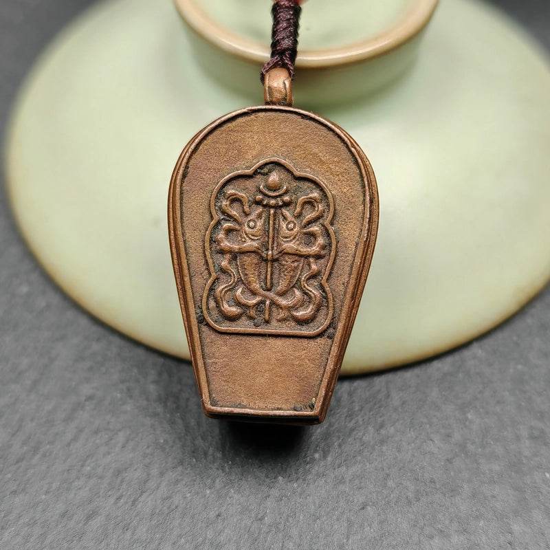 Guru Rinpoche Gau Shrine, Altar Amulet Pendant - Tibetan Buddhist amulet, view 6