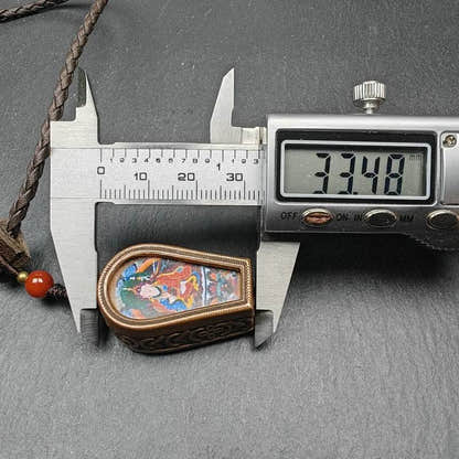 Guru Rinpoche Gau Shrine, Altar Amulet Pendant - Tibetan Buddhist amulet, view 8