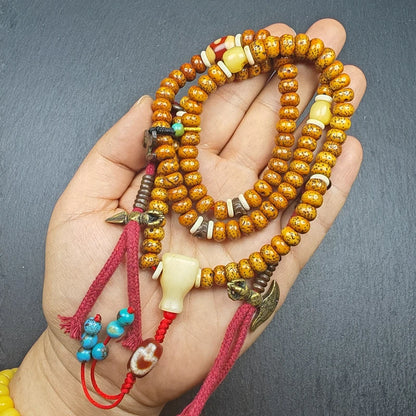 Old 8+mm 108 Lotus Seed Mala Necklace