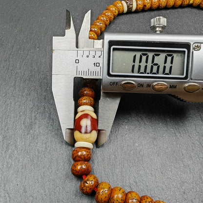 Old 8+mm 108 Lotus Seed Mala Necklace