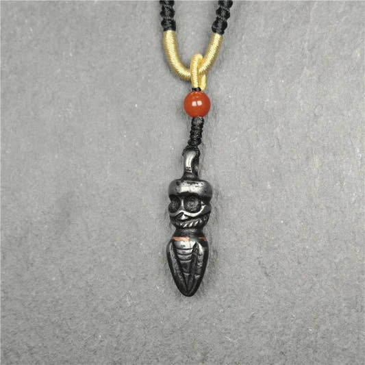 Skull Phurba 1.38" - Tibetan Buddhist art, front view