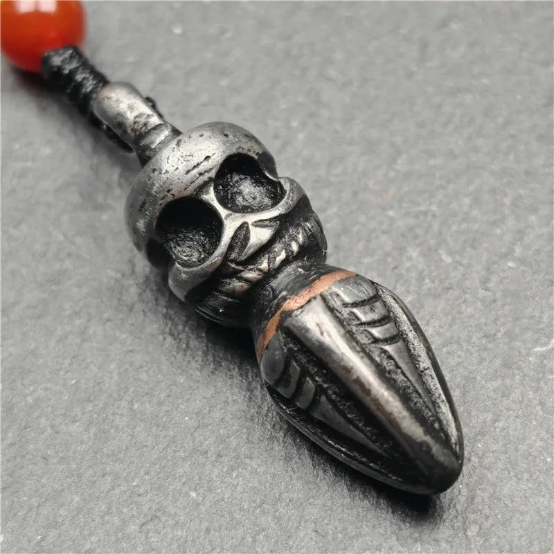 Skull Phurba 1.38" - Tibetan Buddhist art, view 4