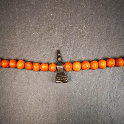 Stupa Amulet 1.22" - Tibetan Buddhist amulet, detailed view