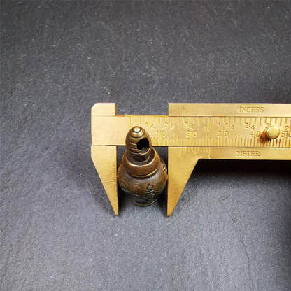 Stupa Gau Amulet 1.3" - Tibetan Buddhist amulet, size reference