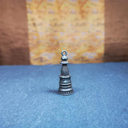 Stupa Amulet 1.38" - Tibetan Buddhist amulet, view 5