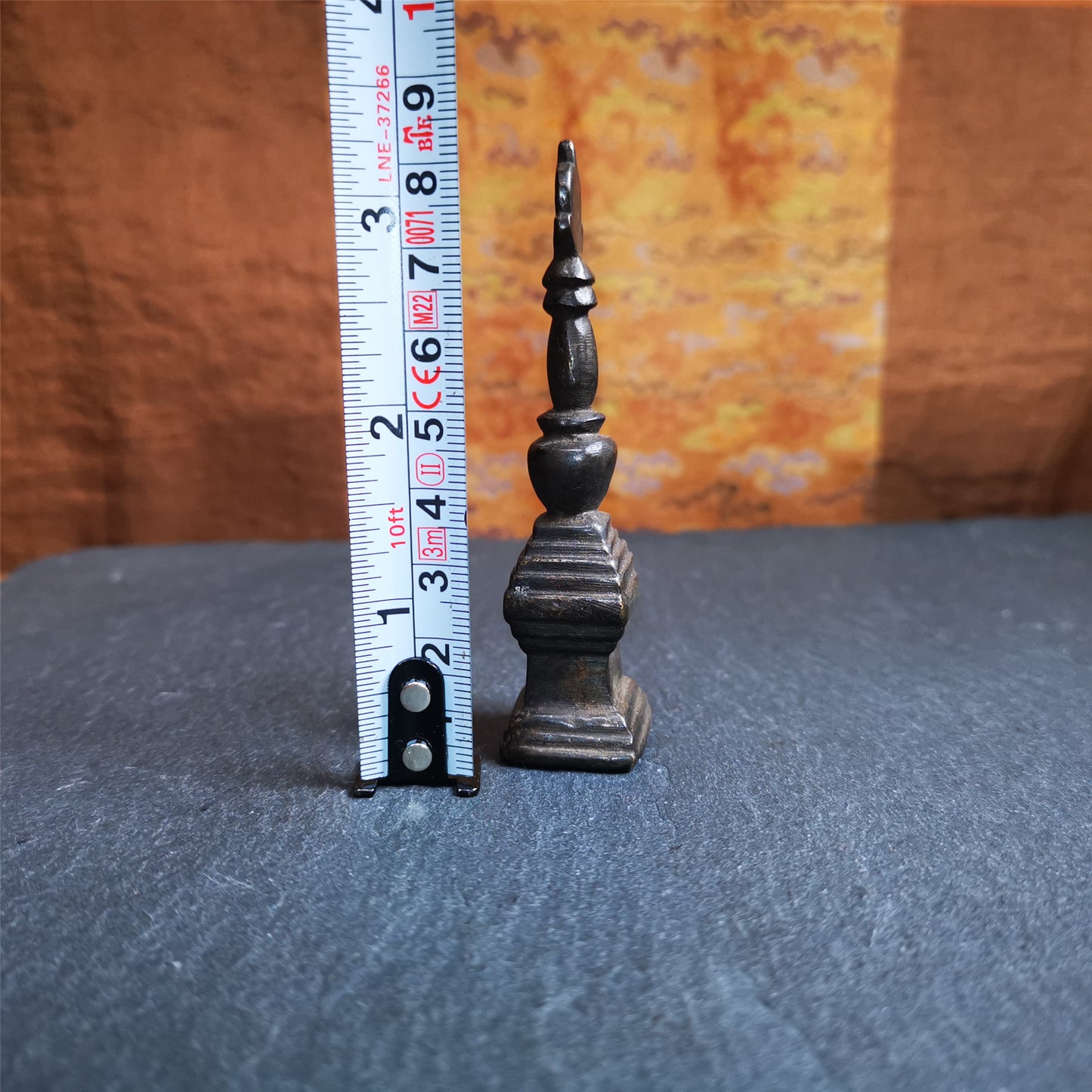 This old stupa was collected from Derge Park Hang Tibet,about 60 years old.Blessed by lama. It was made of thokcha,black color,3.35 inches height,0.79 inch width. You can put it in your shrine or altar. A stupa is used as a place of meditation.A related architectural term is a chaitya , which is a prayer hall or temple containing a stupa.