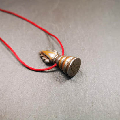 Mani Jewel Amulet 1.57" - Tibetan Buddhist amulet, view 6