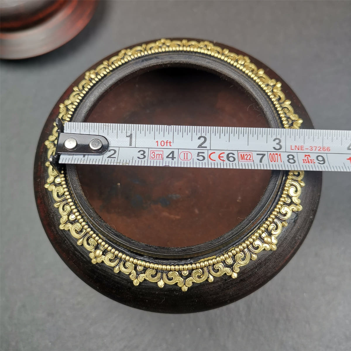 Wood Offering Bowl 6.3" - Tibetan Buddhist art, view 12