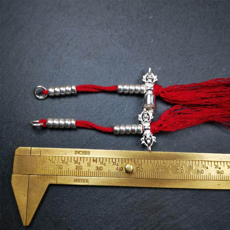 5mm Sterling Silver Prayer Bead Counters with Dorje and Vajra Pendant - Tibetan Buddhist vajra, view 6