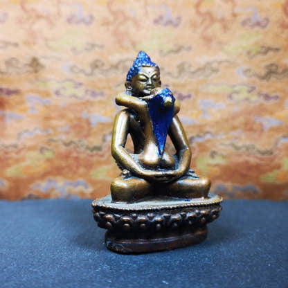 Samantabhadra in Yab Yum 2.4" - Tibetan Buddhist statue, front view