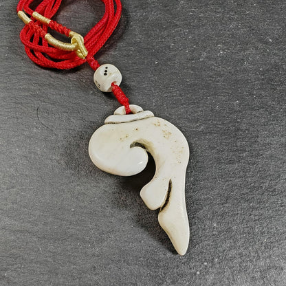 Gandhanra Hand Carved Tibetan Conch Shell Amulet,Shankha,Conch Pendant for Mala,Prayer Beads,Necklace