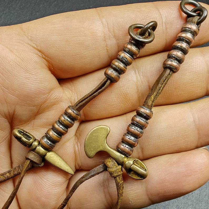 Gandhanra Handmade Tibetan Prayer Bead Counters: Cold Iron Inlaid Lima Brass Mala Accessories