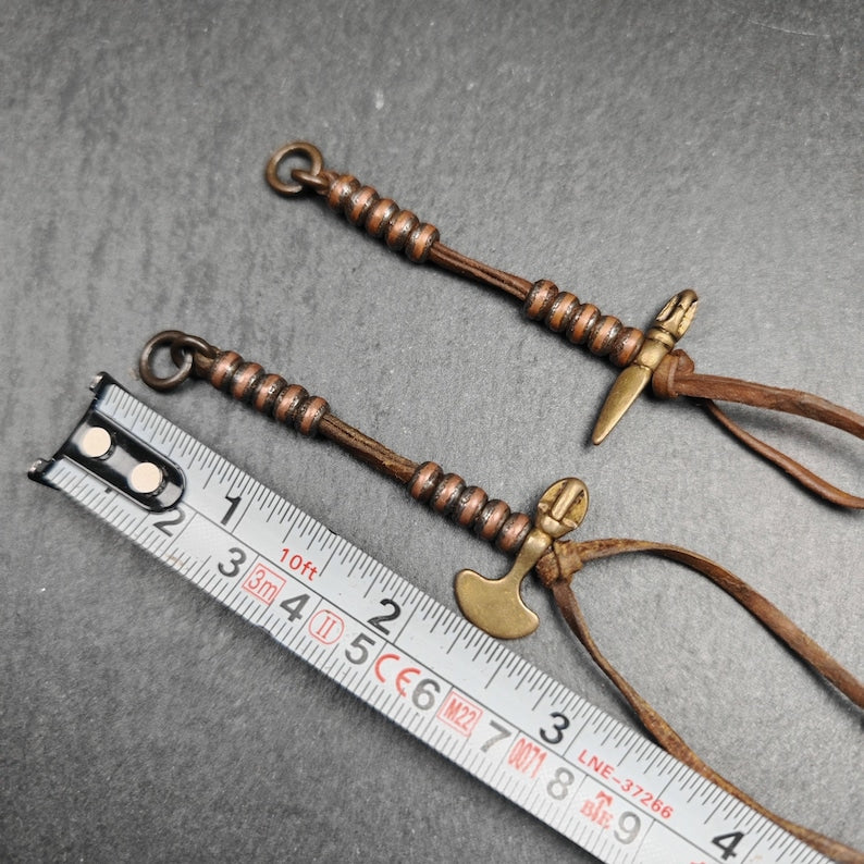 Gandhanra Handmade Tibetan Prayer Bead Counters: Cold Iron Inlaid Lima Brass Mala Accessories