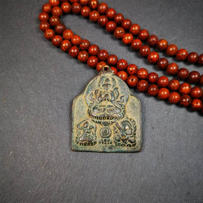 Three Great Bodhisattvas,Chenrezig,Manjushri,Vajrapani 2.12" - Tibetan Buddhist vajra, view 4