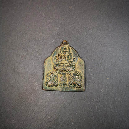 Three Great Bodhisattvas,Chenrezig,Manjushri,Vajrapani 2.12" - Tibetan Buddhist vajra, detailed view