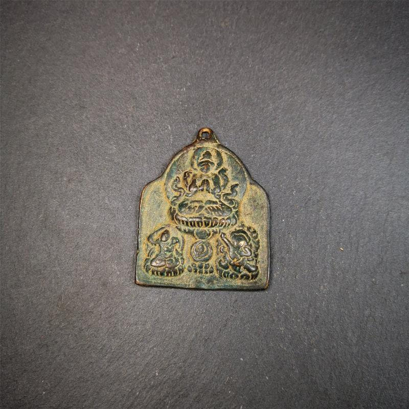 Three Great Bodhisattvas,Chenrezig,Manjushri,Vajrapani 2.12" - Tibetan Buddhist vajra, detailed view