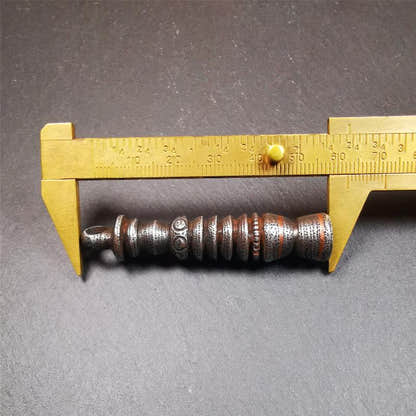 Stupa Amulet Pendant 2.1" - Tibetan Buddhist amulet, size reference