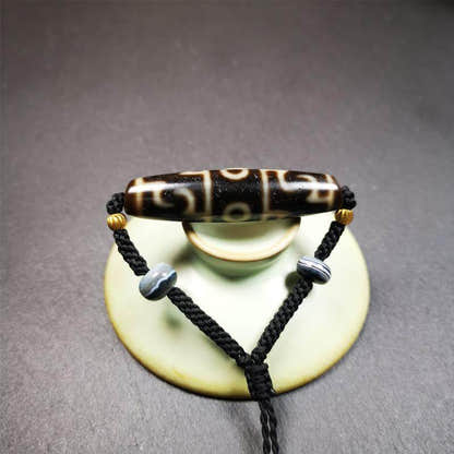 Guru Rinpoche's Ritual Paraphernalia Dzi Bead Necklace - Tibetan Buddhist bead necklace, view 5