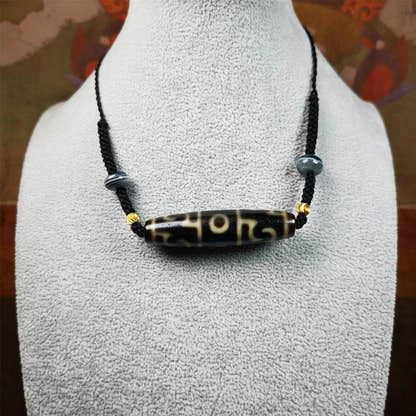Guru Rinpoche's Ritual Paraphernalia Dzi Bead Necklace - Tibetan Buddhist bead necklace, view 4