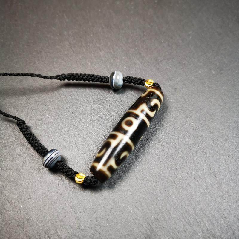 Guru Rinpoche's Ritual Paraphernalia Dzi Bead Necklace - Tibetan Buddhist bead necklace, view 8