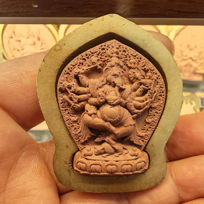 Ganesa / Tshogs Bdag Tsa Tsa Mold - 4.5cm Height - Tibetan tsa tsa mold, front view