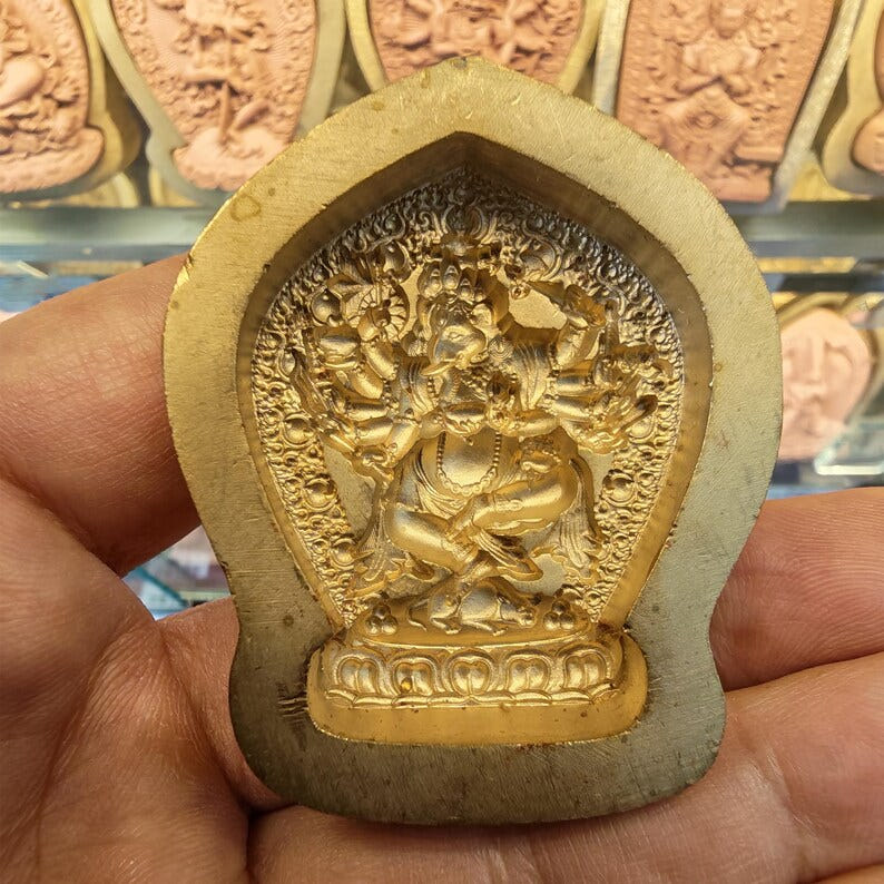 Ganesa / Tshogs Bdag Tsa Tsa Mold - 4.5cm Height - Tibetan tsa tsa mold, detailed view