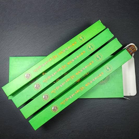 Green Tara Incense Pack - Traditional Tibetan Incense Sticks - Tibetan Buddhist art, front view