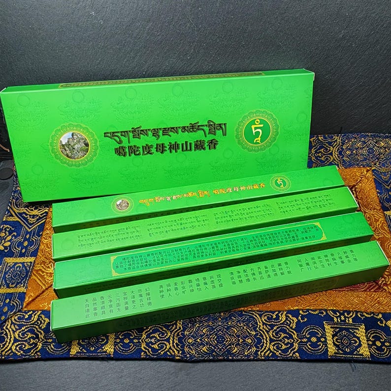 Green Tara Incense Pack - Traditional Tibetan Incense Sticks from Kathok Monastery - for Spiritual Practice, Relaxation, and Meditation