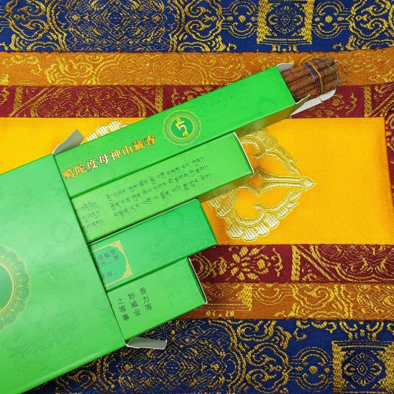 Green Tara Incense Pack - Traditional Tibetan Incense Sticks from Kathok Monastery - for Spiritual Practice, Relaxation, and Meditation