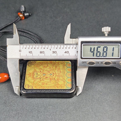 Hand-Painted Chenrezig Locket Necklace – Tibetan Gau Amulet